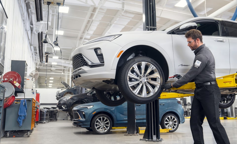Man working vehicle service