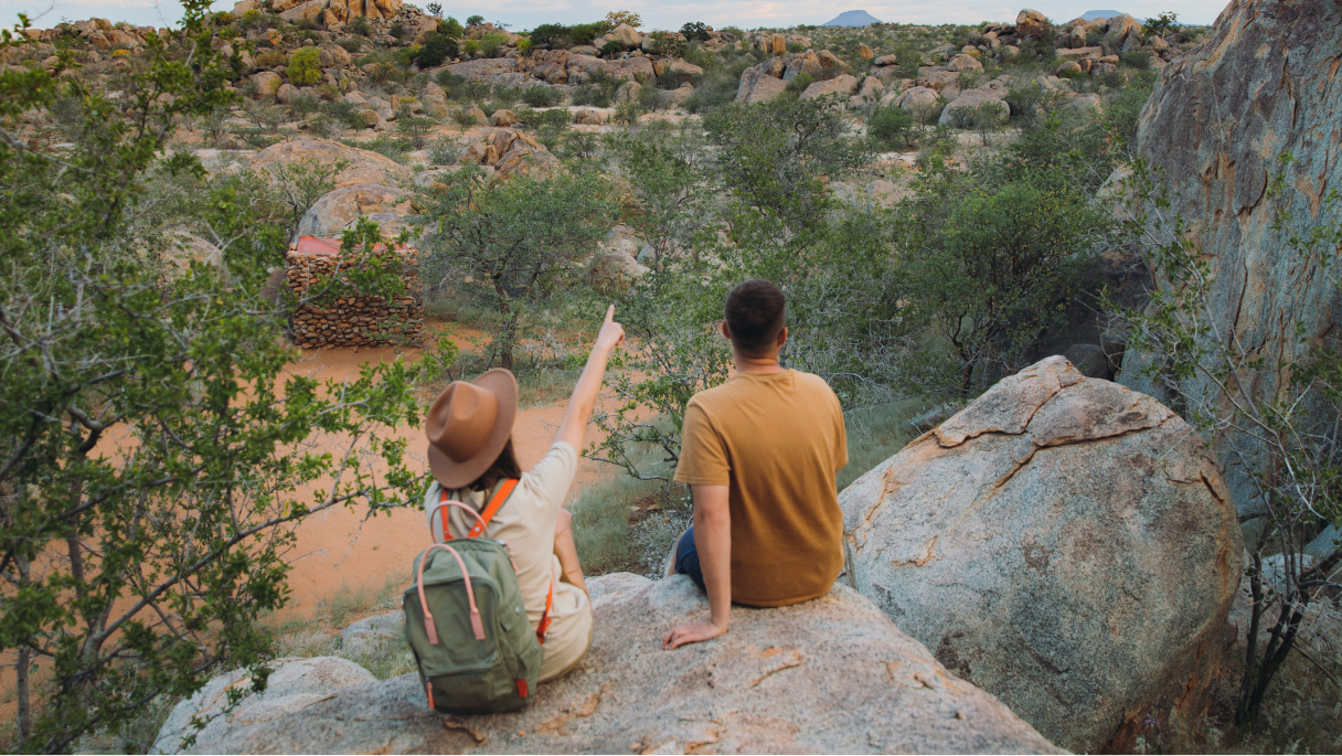 Couple looking out on the horizon