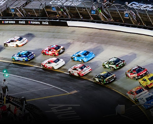 Nascar race in action