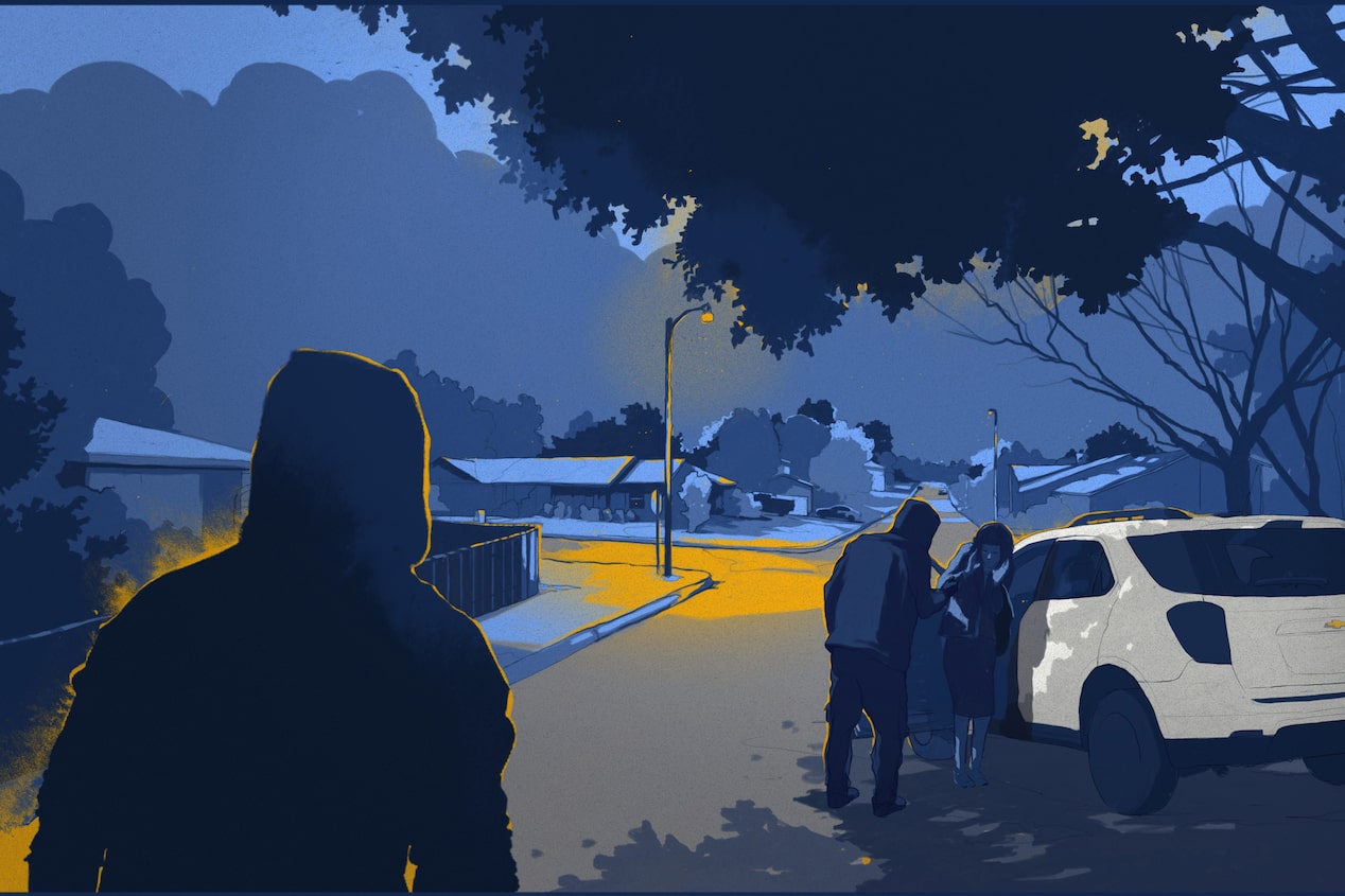 Graphic Image of a Nighttime Robbery Scene