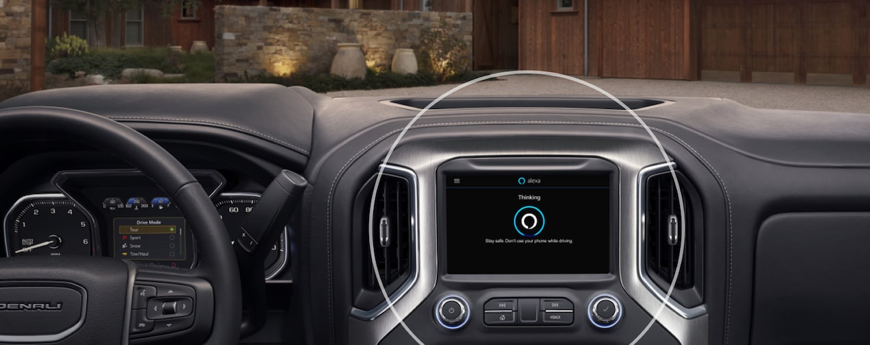 Close up of Woman Driving & Center Console Infotainment System