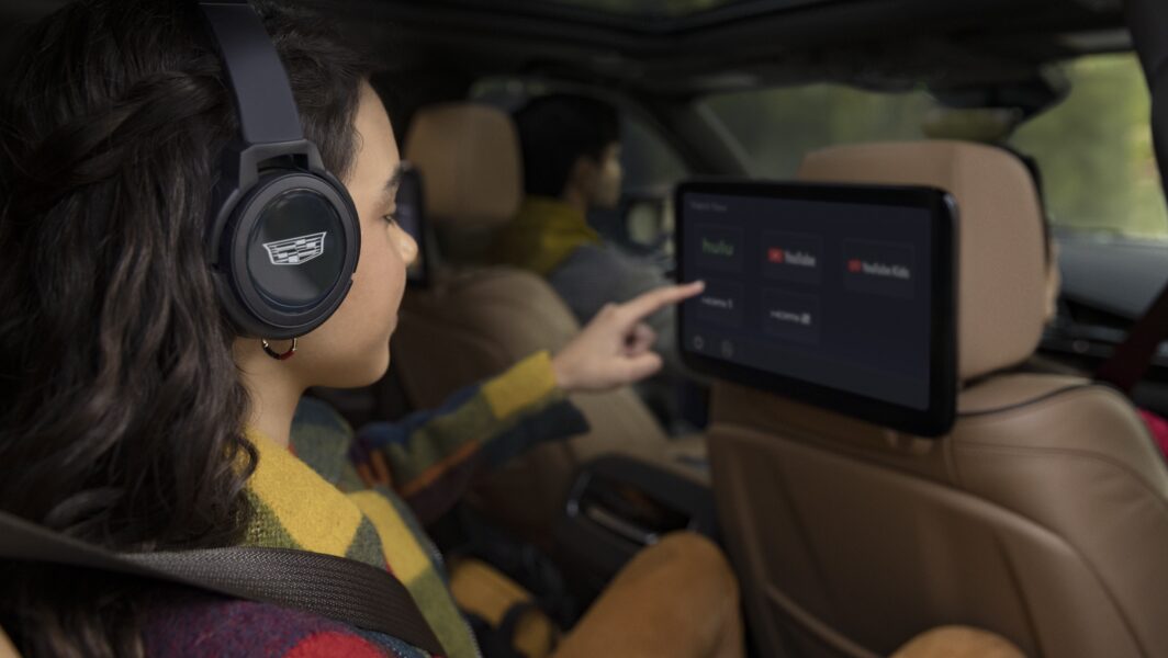 Girl in Backseat Wearing Headphones