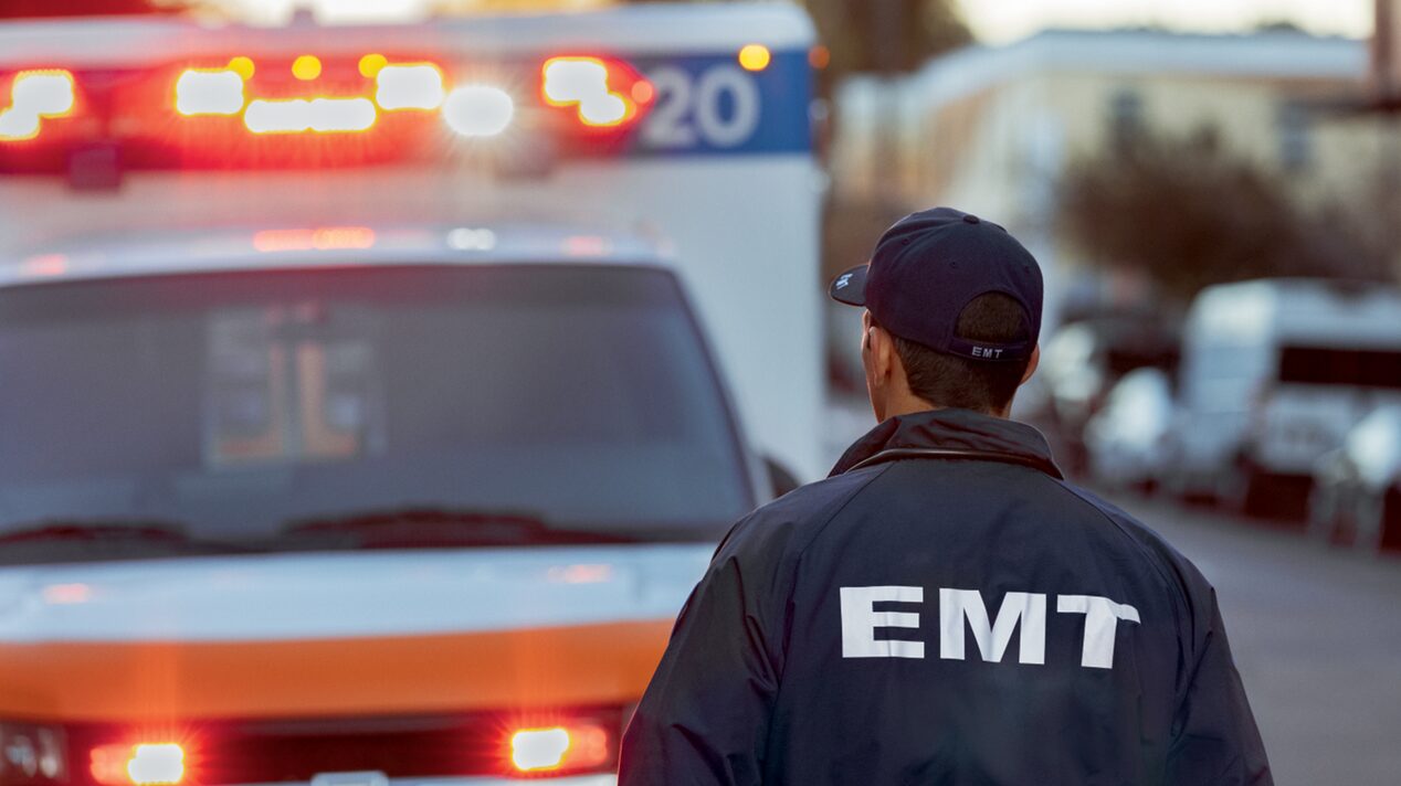 EMT Walking Towards Ambulance