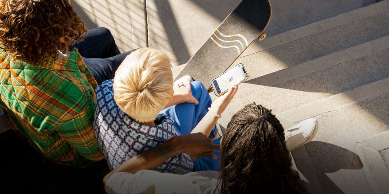Birds-Eye View of Kids at a Skate Park