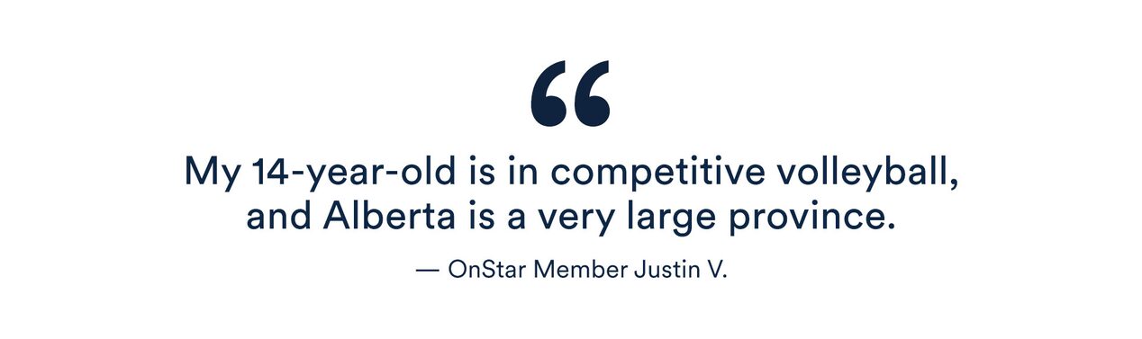 Justin V. quote: "My 14-year-old is in competitive volleyball and Alberta is a very large province"
