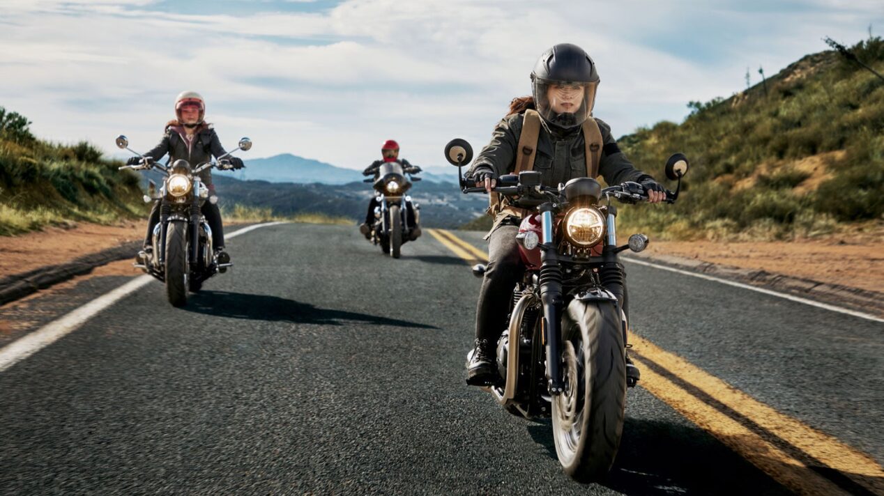 A Group of Motorcyclists Out on the Open Road