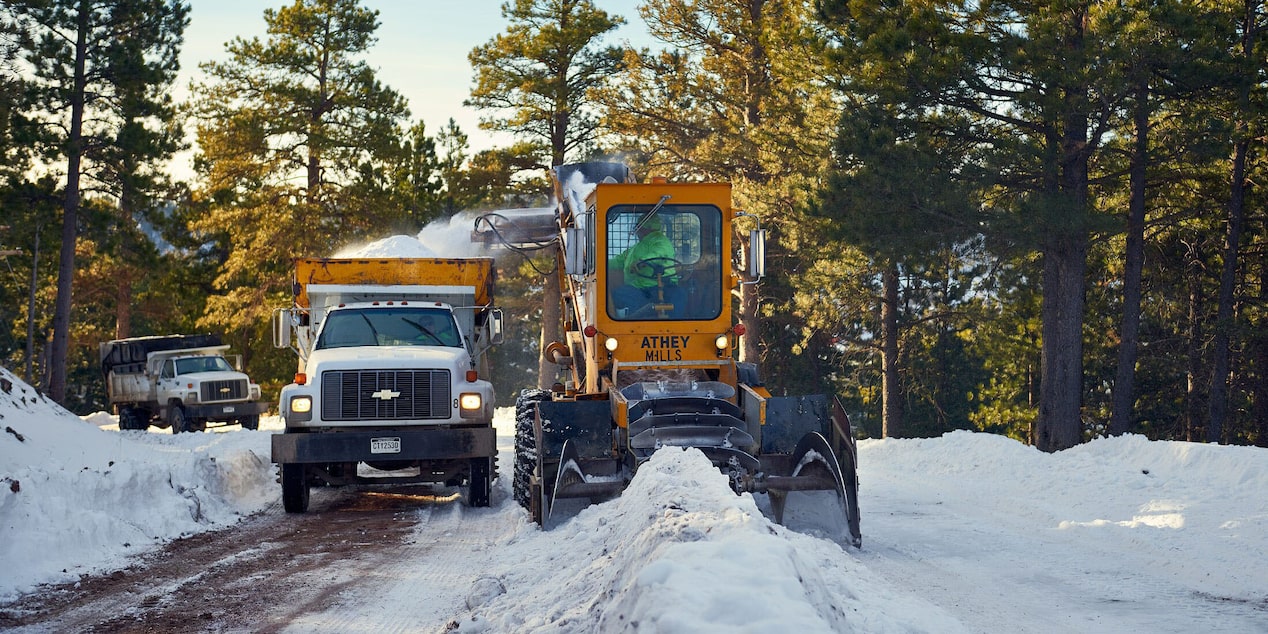 First Responders Help In a Snowy Landscape