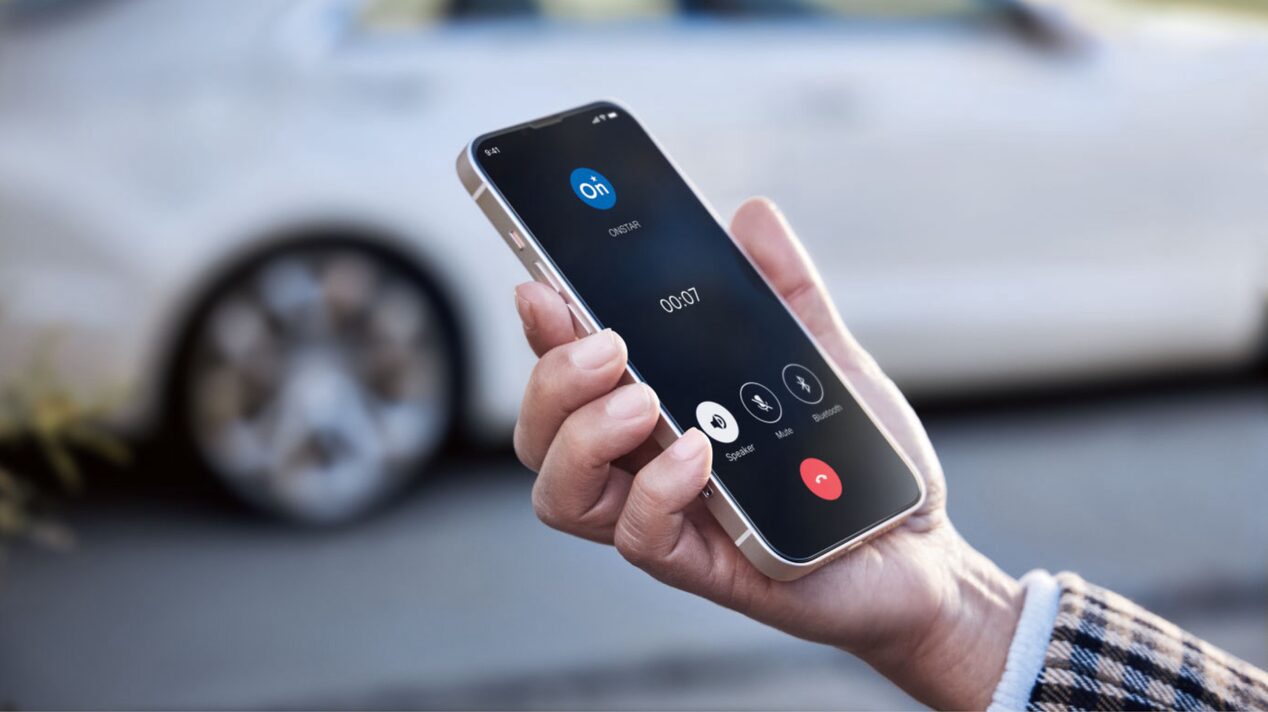 User Making a Call From the Guardian App in Front of Vehicle 