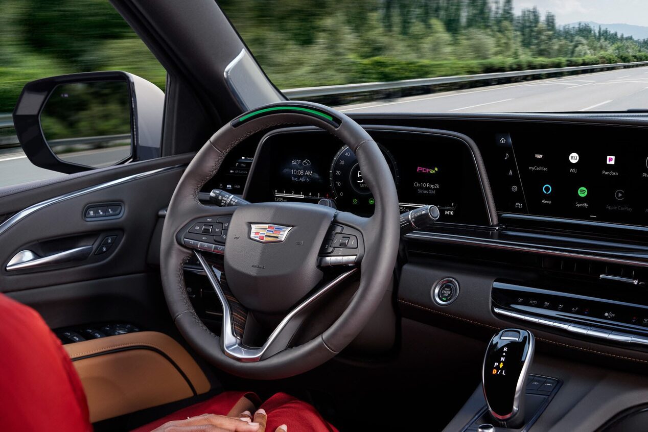 Dashboard and Steering Wheel View of a Cadillac